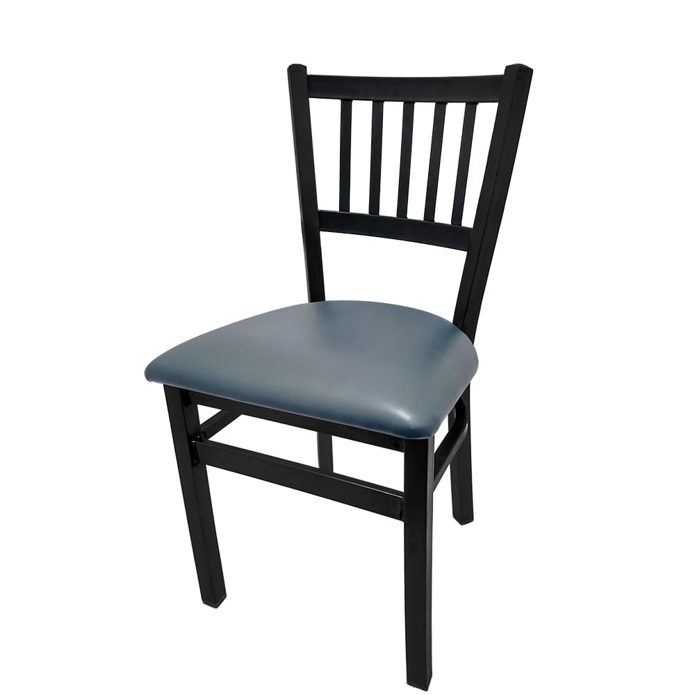 Dining chair with wood frame and Blue Ridge vinyl seat.