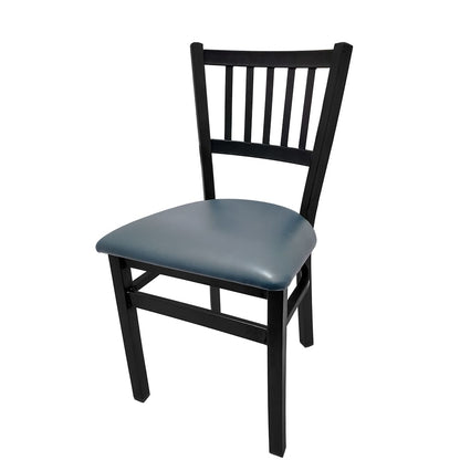 Dining chair with wood frame and Blue Ridge vinyl seat.