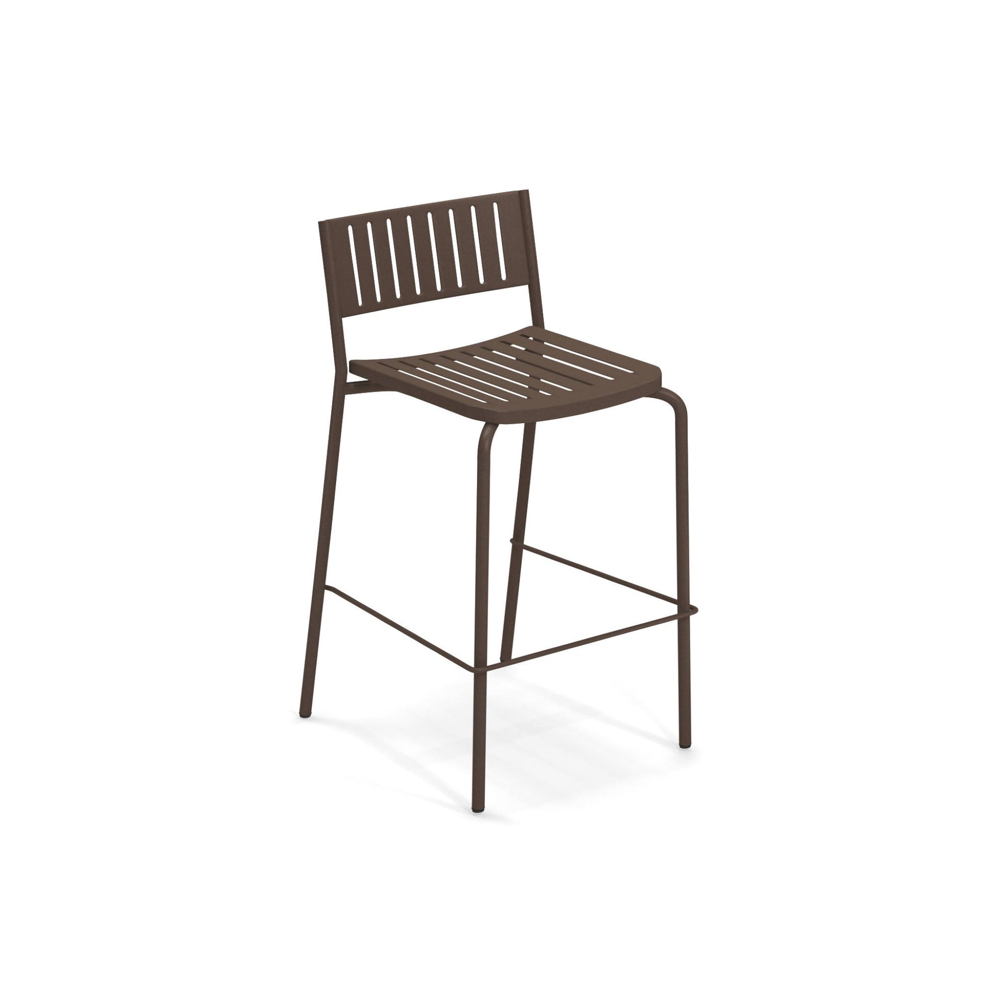 Emu Bridge Bar E148 bronze barstool with powder-coated frame for indoor or outdoor use