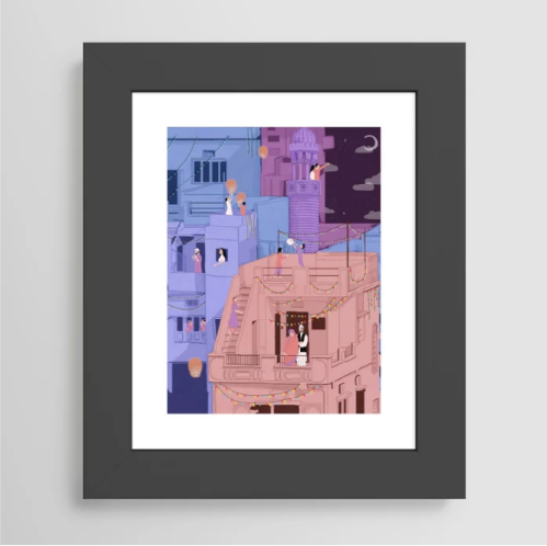 Celebrations in an Old City Framed Art Print