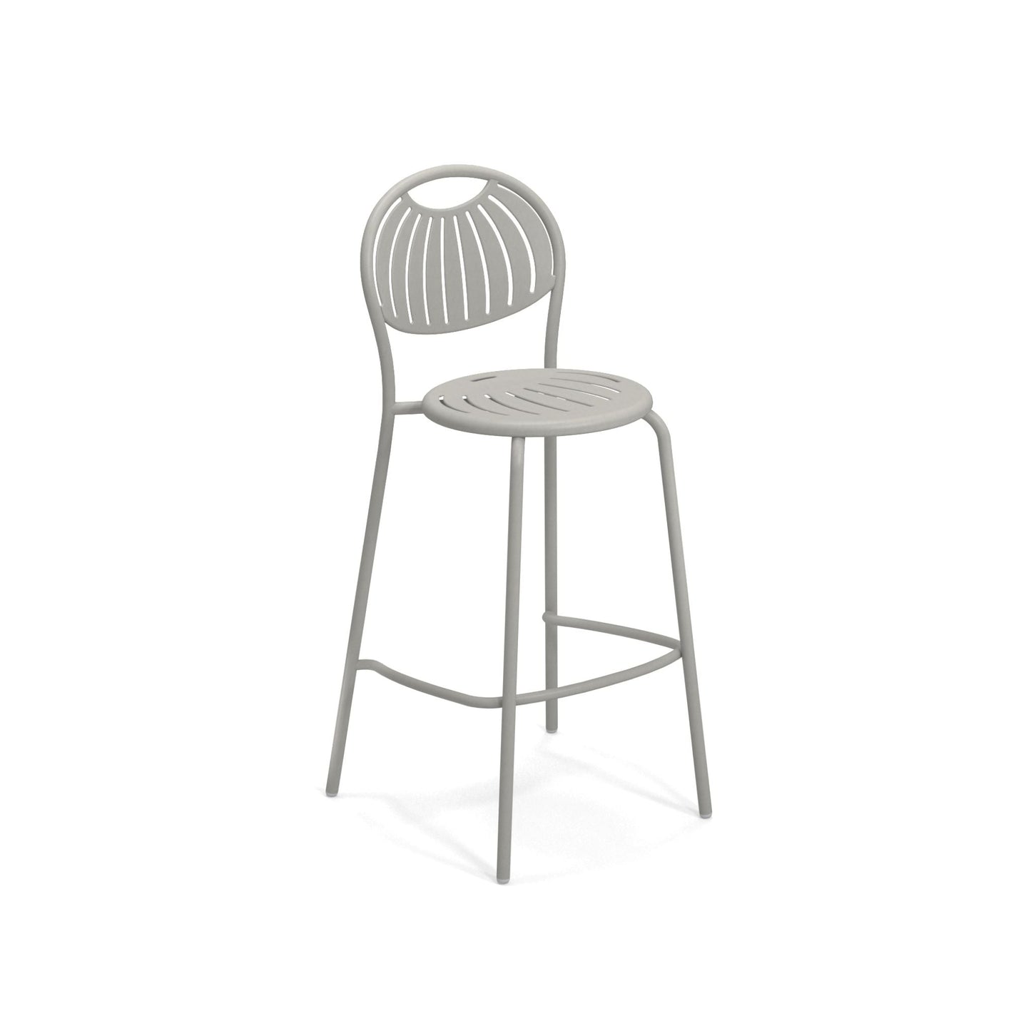 Cement gray Emu Coupole Bar E442 patterned steel barstool