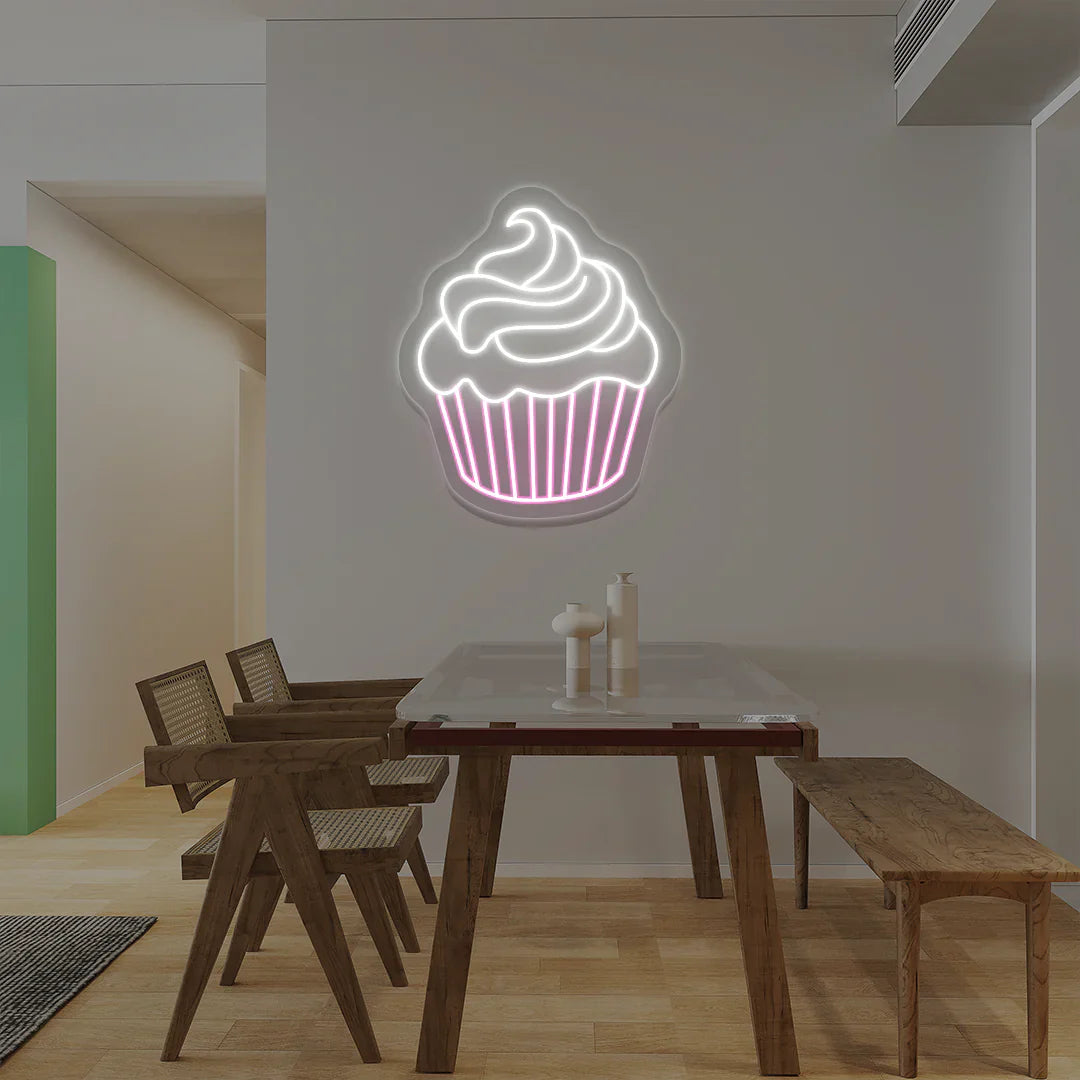 Cupcake Neon Sign – LED Wall Light for Bakery, Café, Dessert Bar, or Home Décor