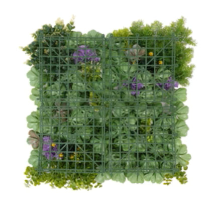 UV-resistant artificial succulent wall panel for indoor and outdoor use back view