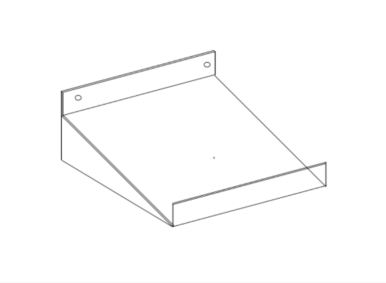 Angled Braced Shelves Wall mount or Slatwall Typically 15% Angle, 2" Lip - 1