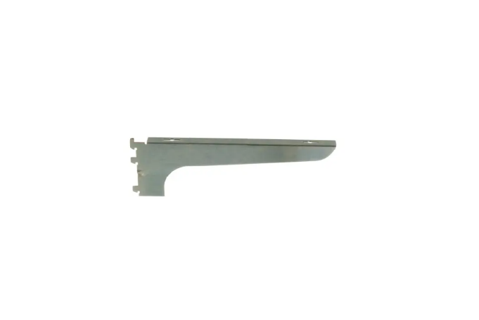 Universal Wood Bracket For use with universal slotted standards with 1/2" slots on 1" centers. Top of bracket is 1/2" wide for better stability and contains screw holes to fasten shelves to bracket. Satin finish - 1