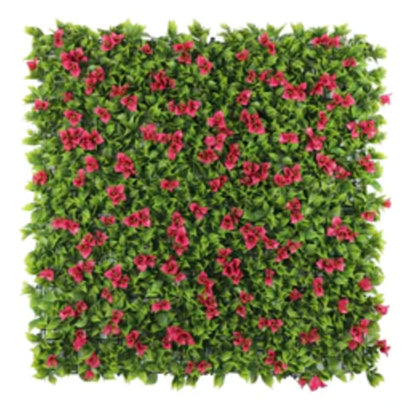 artificial flowering pink green wall panel measuring 40 by 40 inches