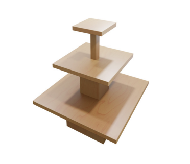 3 TIER SQUARE MAPLE TABLE - 1