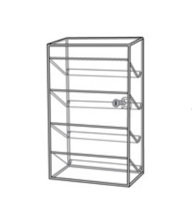 Acrylic Slanted Shelf Case 15.5"W x 8.5"D x 24"H - 1