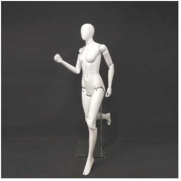 Female mannequin, flexible egghead, arms and legs with articulated hands. - 1