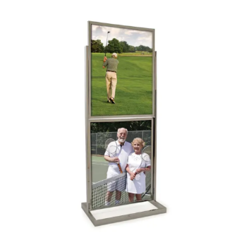 22" X 28" DOUBLE BULLETIN SIGN HOLDER WITH RECTANGULAR TUBING BASE - 1