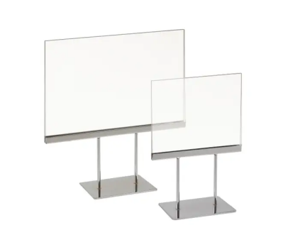 COUNTERTOP ACRYLIC SIGN HOLDER WITH CHROME BASE - 1
