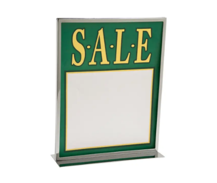 METAL SIGN HOLDER WITH MITERED CORNERS WITH FLAT BASE - 1