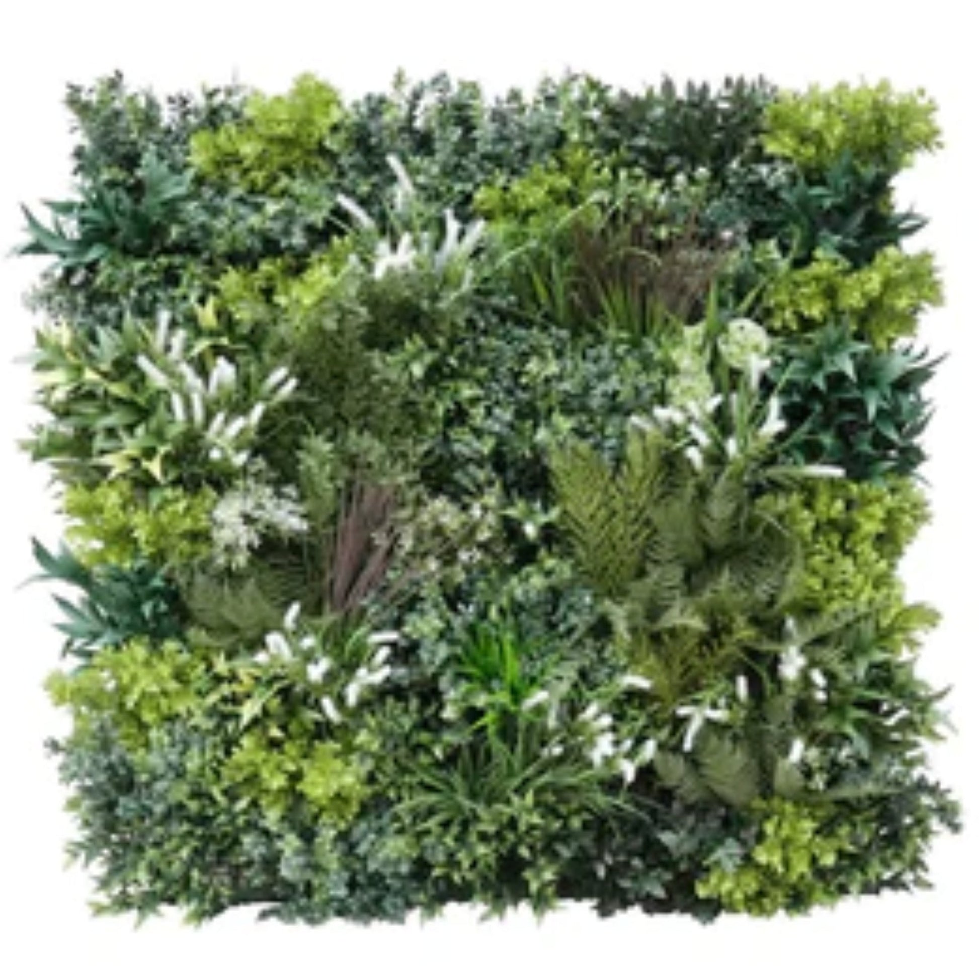Luxury Garden of Eden artificial green wall panel measuring 40 by 40 inches