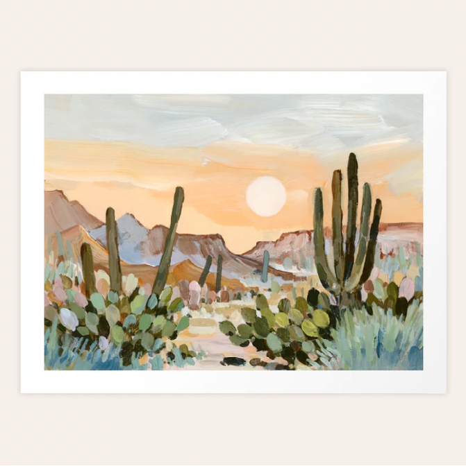Glowing Desert Moon Tucson Art Print
