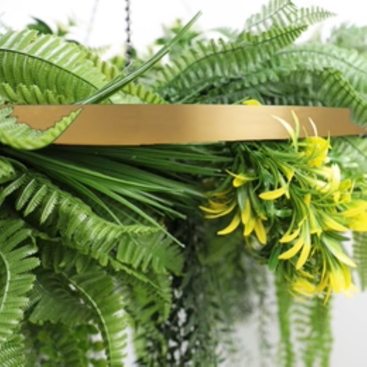 artificial tropical foliage disc with draping stems