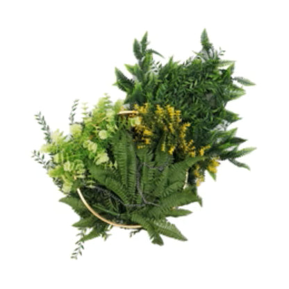 hanging tropical décor with draping ferns