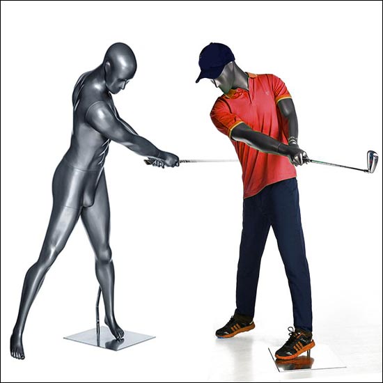 Action Male Golf Mannequin - Hit Follow Thru Pose - 1