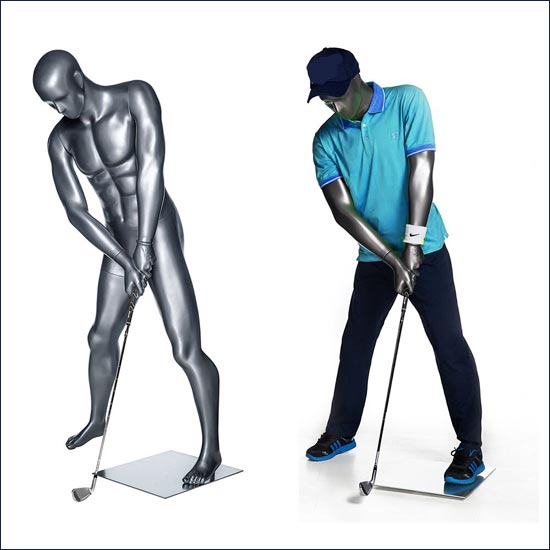 Action Male Golf Mannequin - Ball Strike or Putt Pose - 1