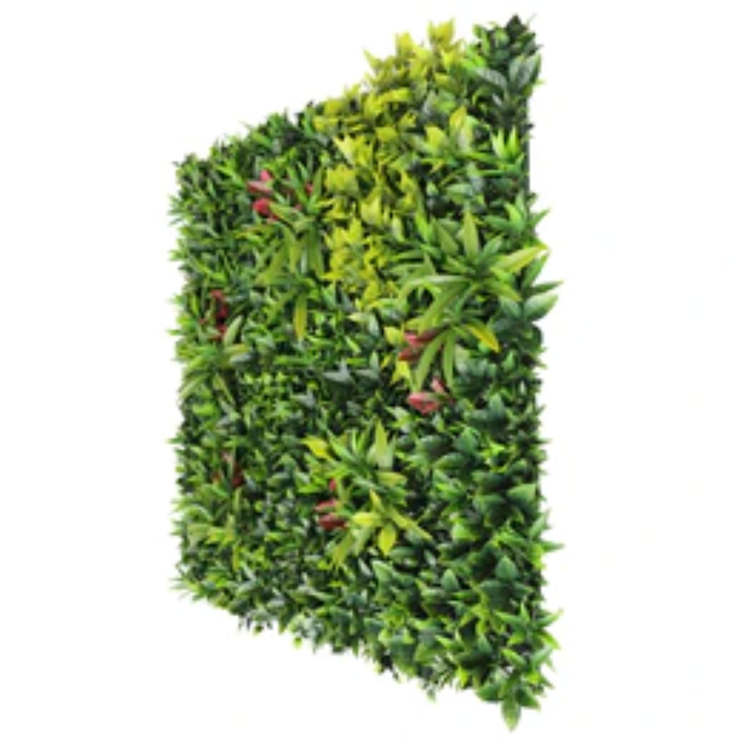 UV-resistant commercial artificial meadow greenery panel side view