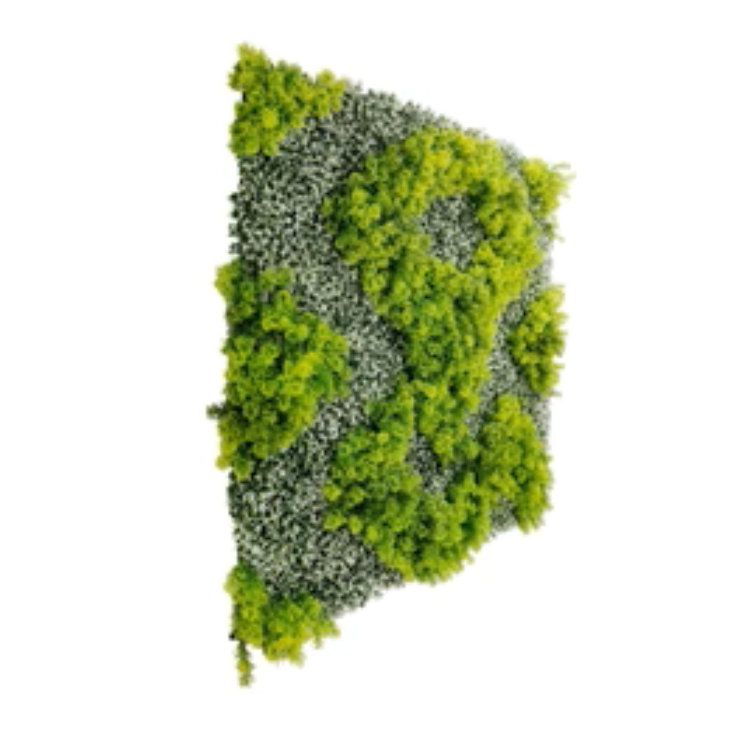 uv-resistant commercial moss and greenery wall panel side view