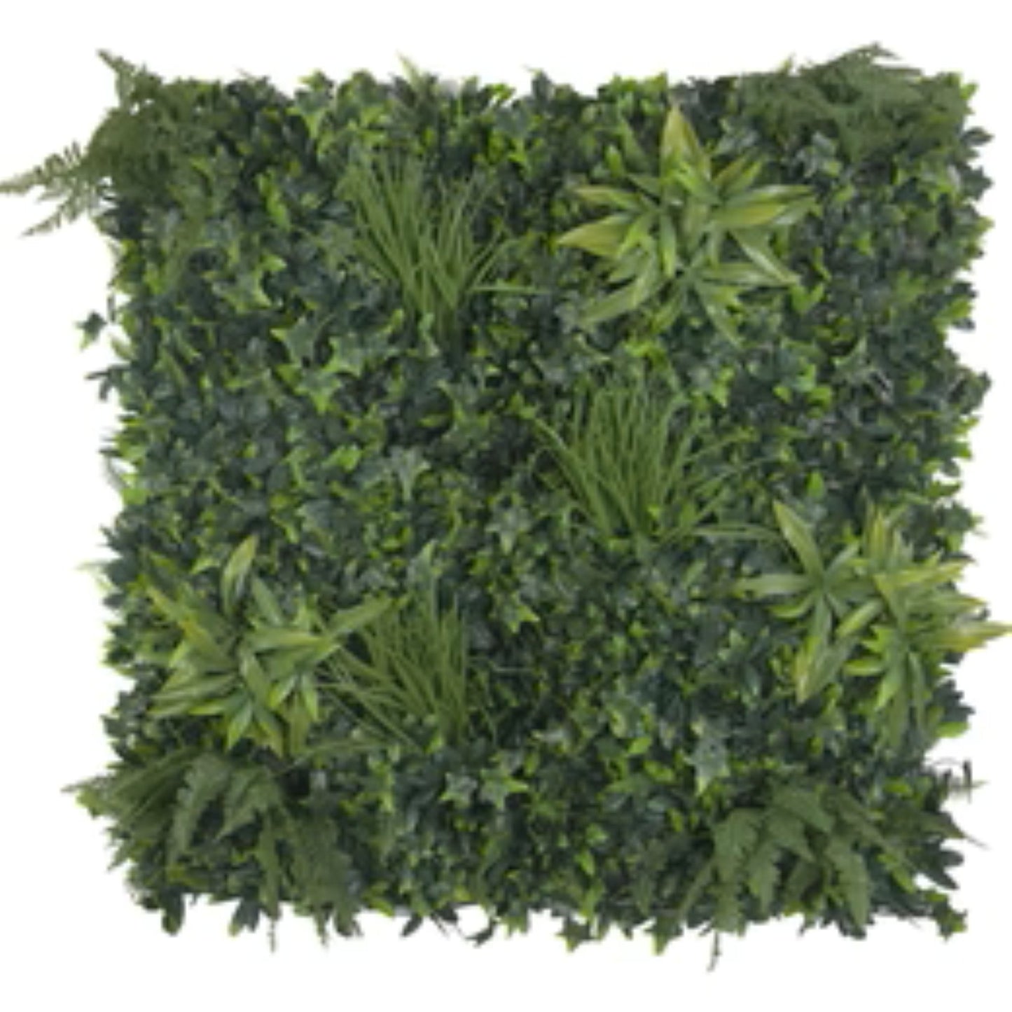 Luxury Green Tropics artificial living wall panel measuring 40 by 40 inches