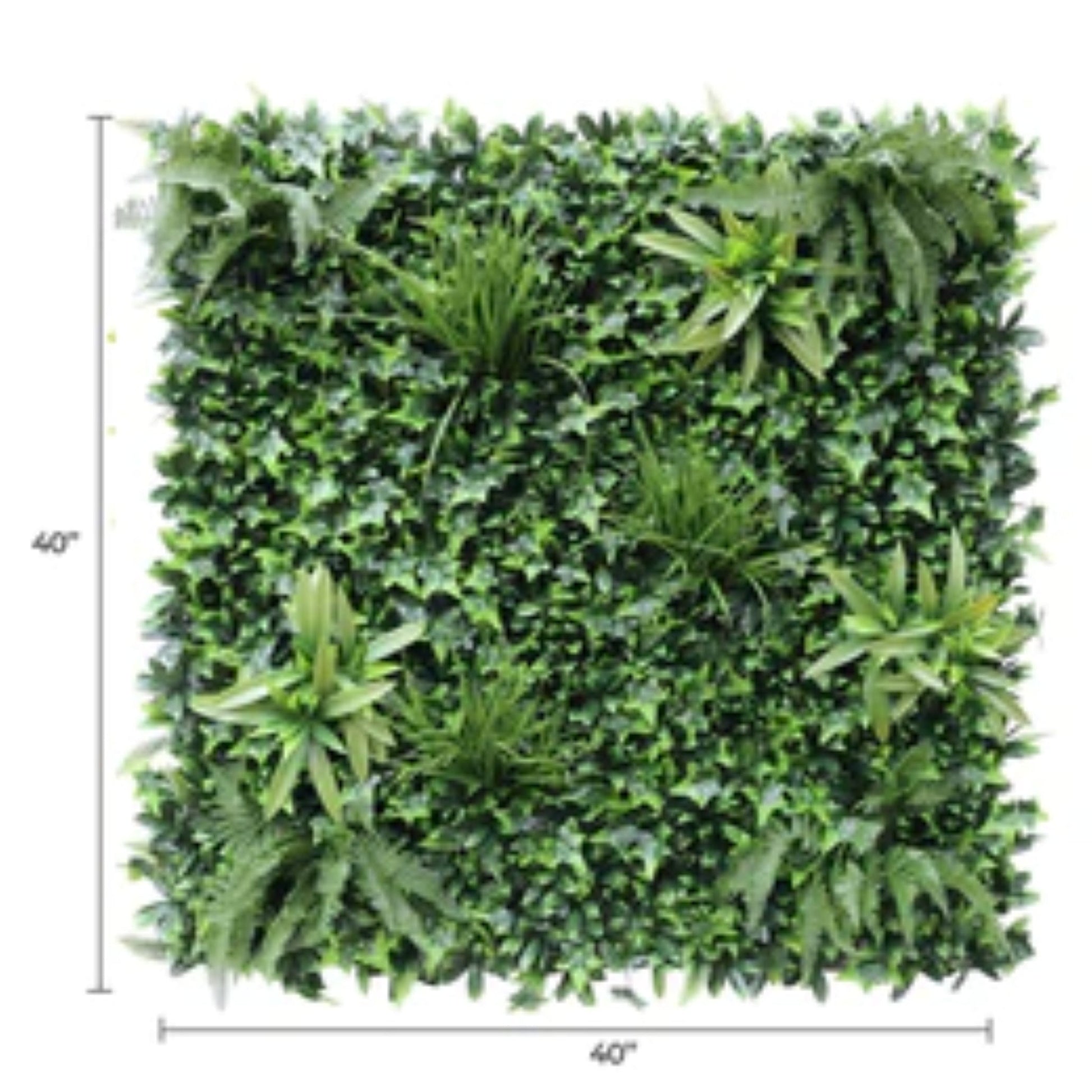 UV-resistant commercial tropical green wall panel with dimensions