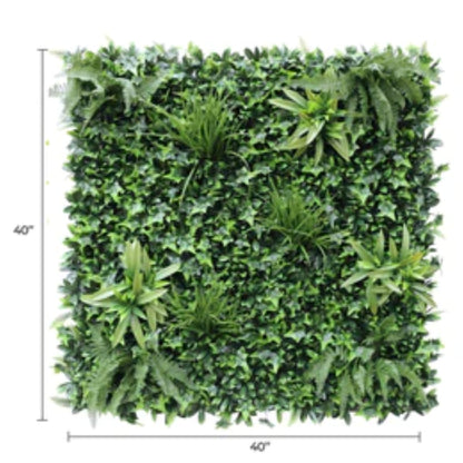 UV-resistant commercial tropical green wall panel with dimensions