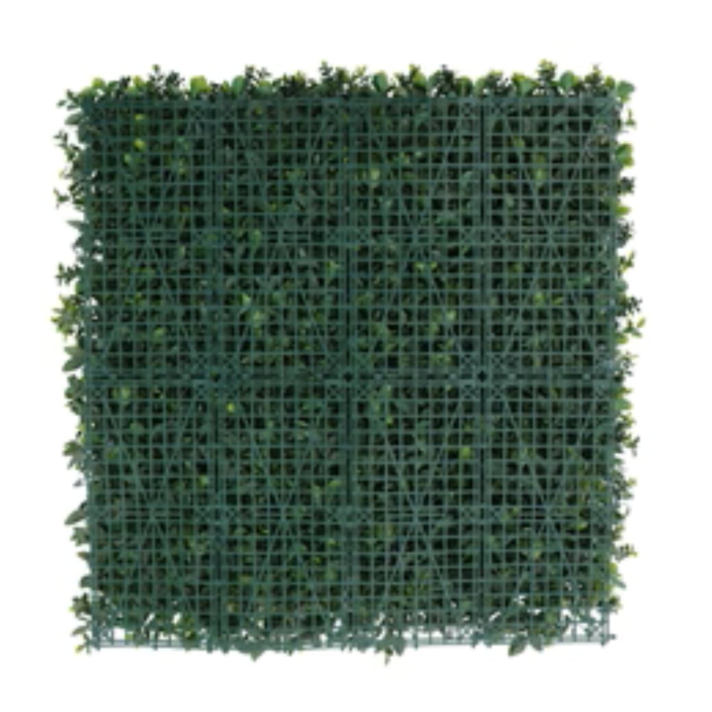 Luxury Green Tropics artificial living wall panel measuring 40 by 40 inches back view