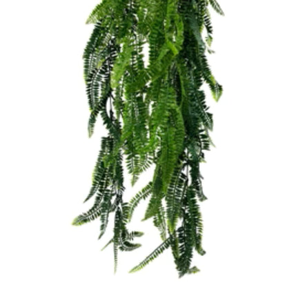 Decorative fern basket with lush, lifelike fronds
