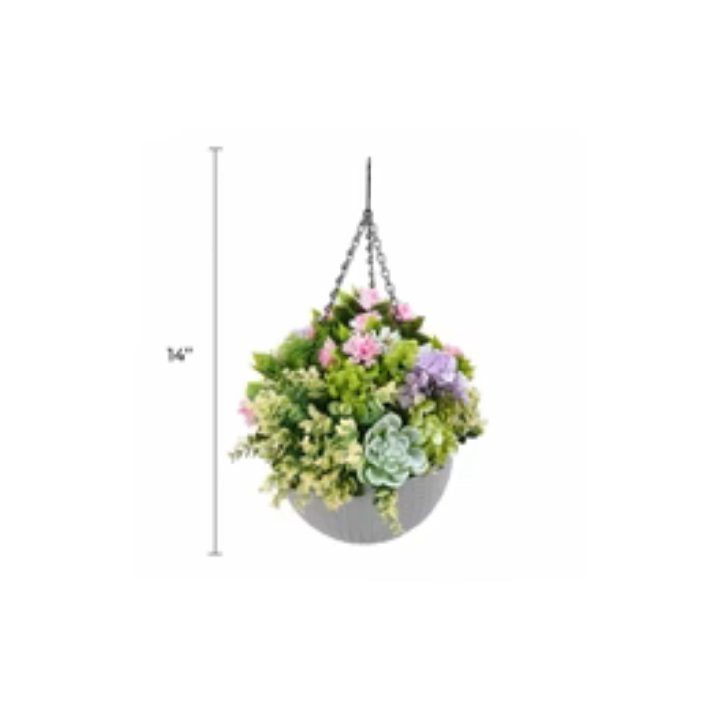 14-inch hanging succulent planter for indoor or outdoor décor