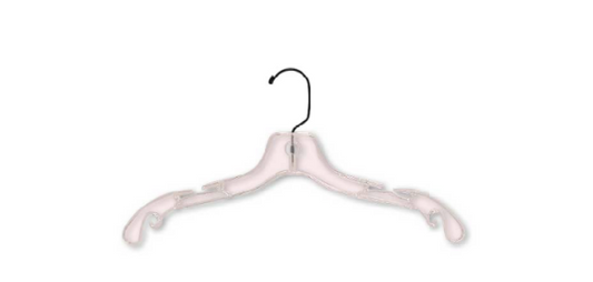 17â€²â€² X-Heavy Weight Blush (Pink) Blouse & Dress Hanger-Black Hook - 1