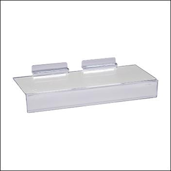 Slatwall Injection Molded Styrene Shoe Shelf w/ 1"H Sign Slot - 1
