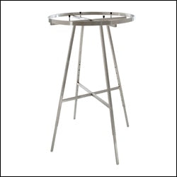 36" dia Round Folding Rack w/ Rectangular Tubing Hangrail - Satin Chrome - 1