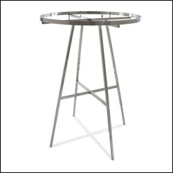 42" dia Round Folding Rack w/ Rectangular Tubing - Satin Chrome - 1