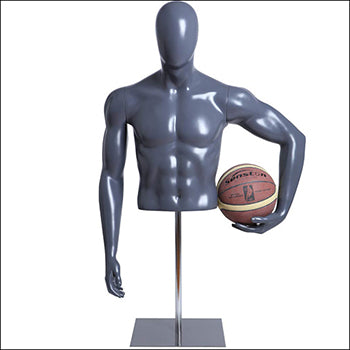 Male Basketball Player Mannequin Form Holding Ball to Hip Pose - 1