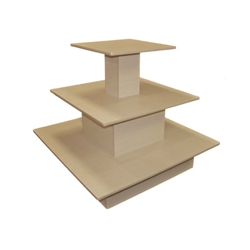 Maple finish color option showing a light woodgrain surface used for display tables and commercial retail fixtures.