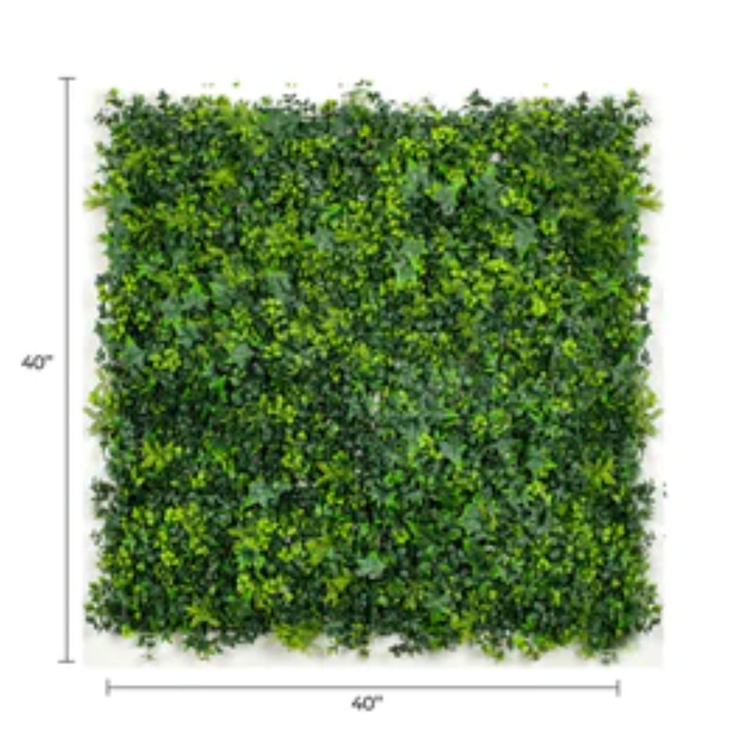 UV-resistant commercial artificial ivy vertical garden panel with dimensions