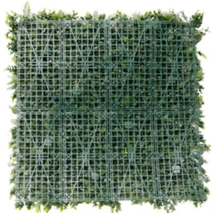 natural artificial boxwood wall panel 40x40 back view
