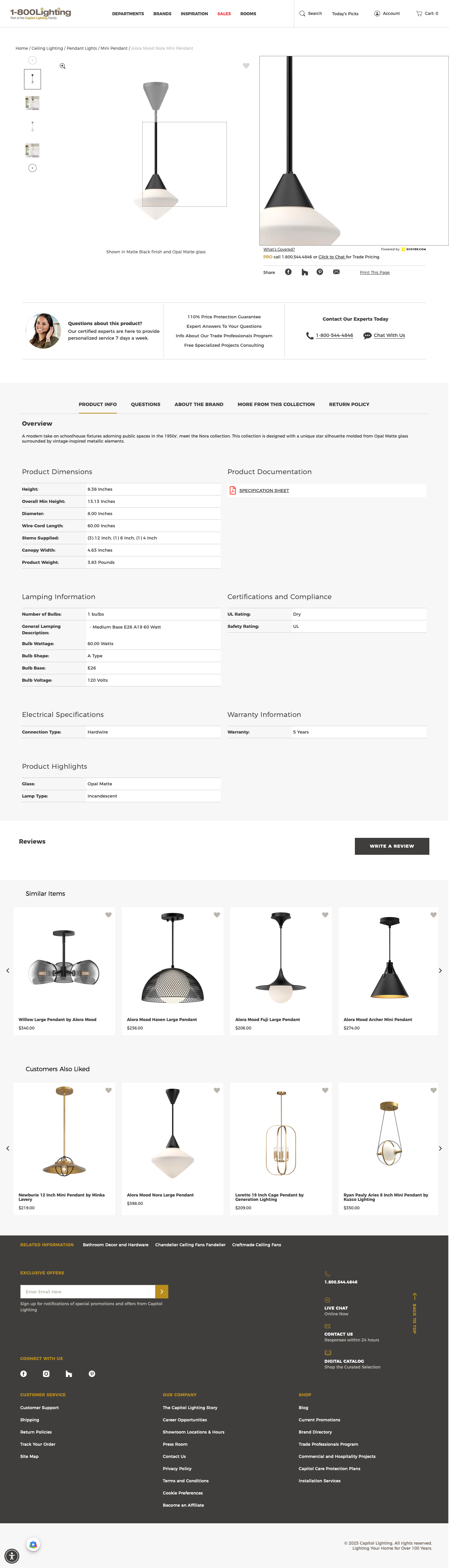 Nora Mini Pendant black