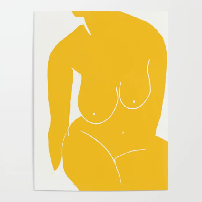Nude in yellow 2 Poster