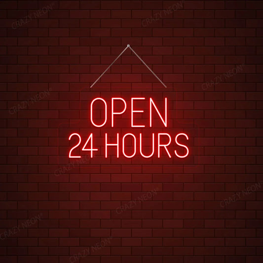 open 24 hours sign LED wall light for restaurant or café storefront
