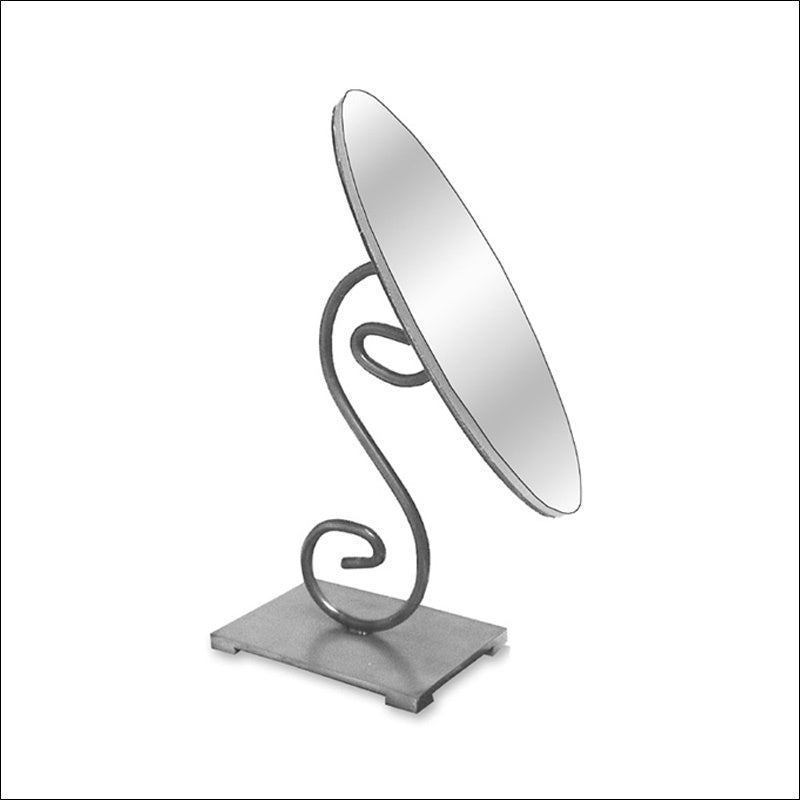 Small Oval Counter Mirror : [Raw Steel] - 1