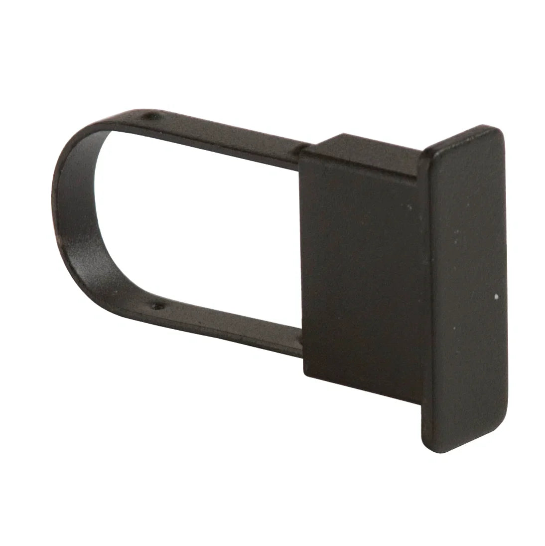 Black finish option featuring a smooth, matte metal surface used for retail and hospitality display hardware.