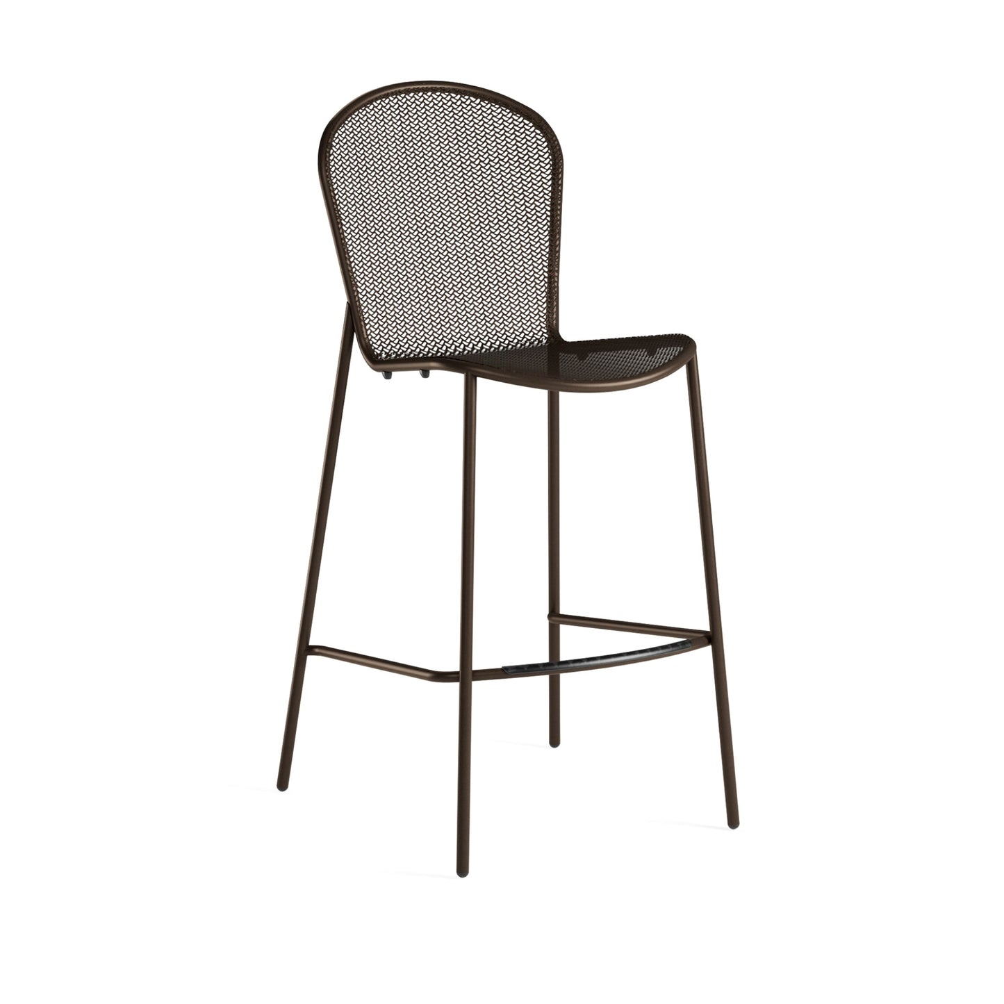 Bronze Emu Ronda 2.0 Bar E460 barstool with mesh steel construction for outdoor use