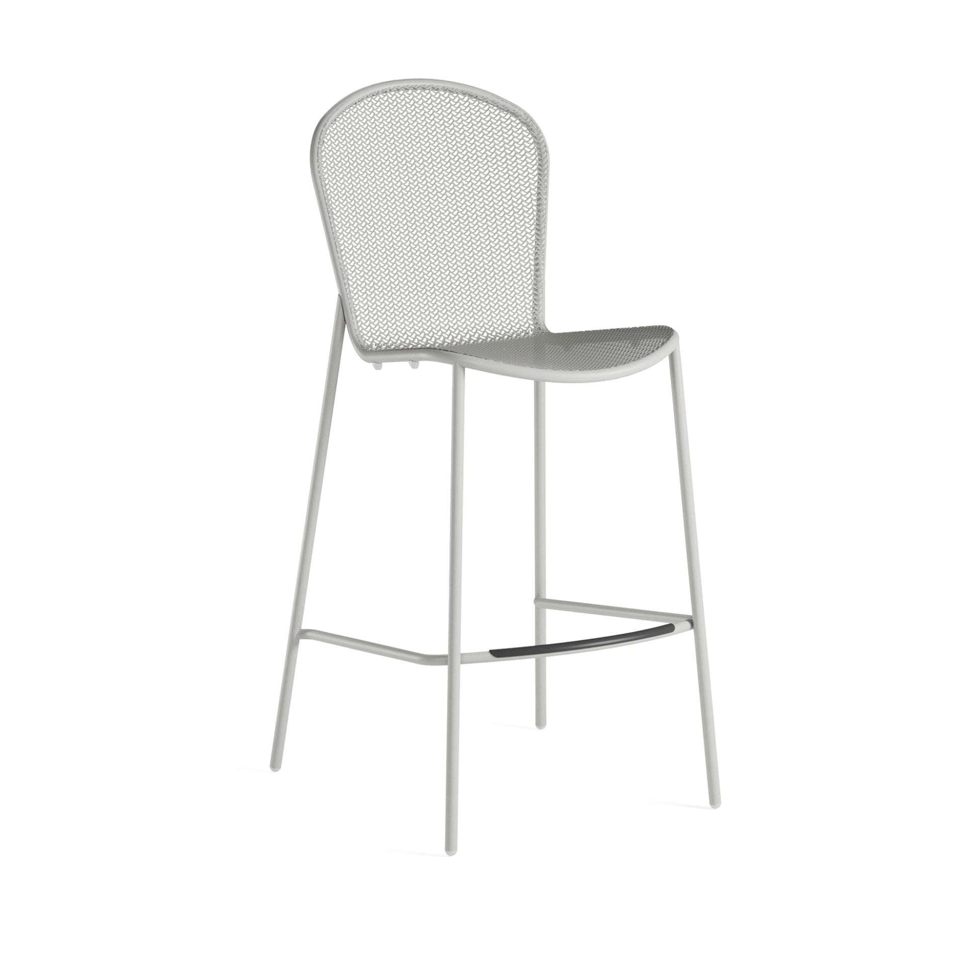 Cement grey Emu Ronda 2.0 Bar E460 barstool with extended steel mesh design