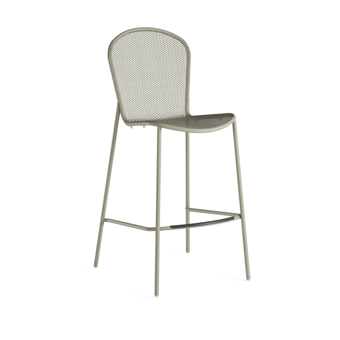 Moss grey Emu Ronda 2.0 Bar E460 bar-height stool with extended mesh steel back and seat