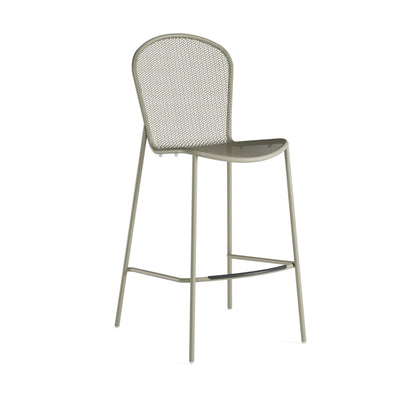 Moss grey Emu Ronda 2.0 Bar E460 bar-height stool with extended mesh steel back and seat