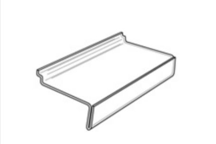 Slatwall Economy Shoe Shelf with 1" Lip for signs 10" x 4" - 1