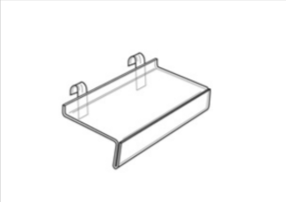 1/8" Premium Gridwall Shoe Shelf with Sign Insert Sign holder is 1.5"D - 1