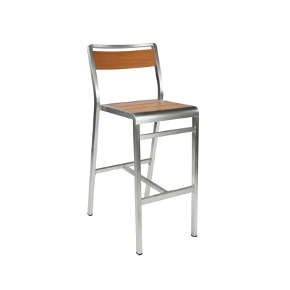 Emu Sid Bar AB1220 barstool in brushed aluminum with slatted aluminum seat and back